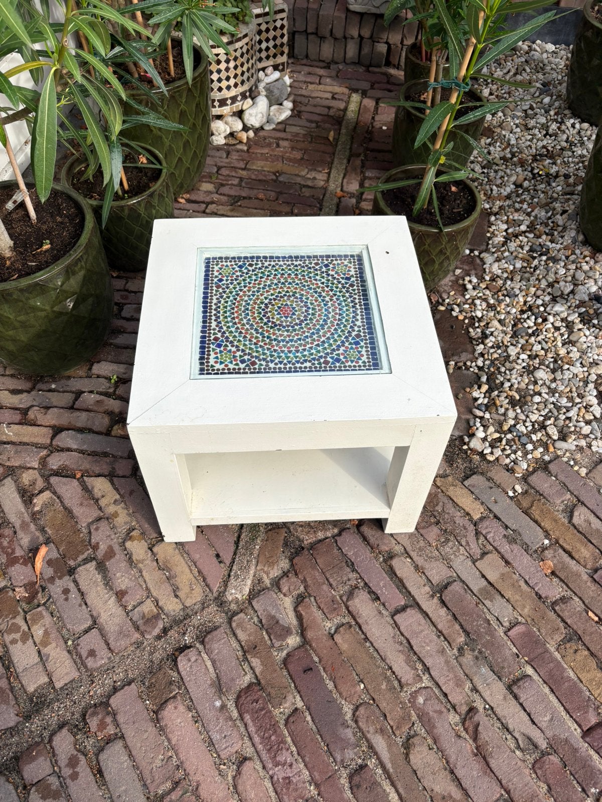 Vintage mozaieke tafel, Ophalen