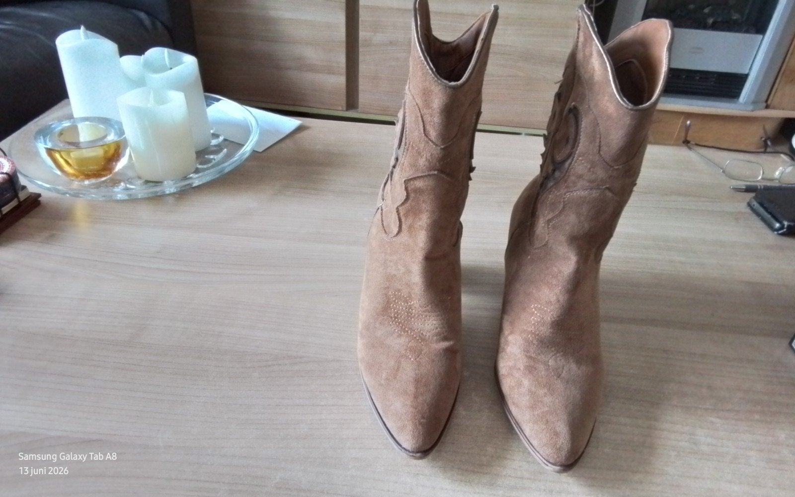 OXMOX suède look cowboy laarsjes maat 41 ,, Bruin, Lage of Enkellaarzen, Ophalen of Verzenden, OXMOX