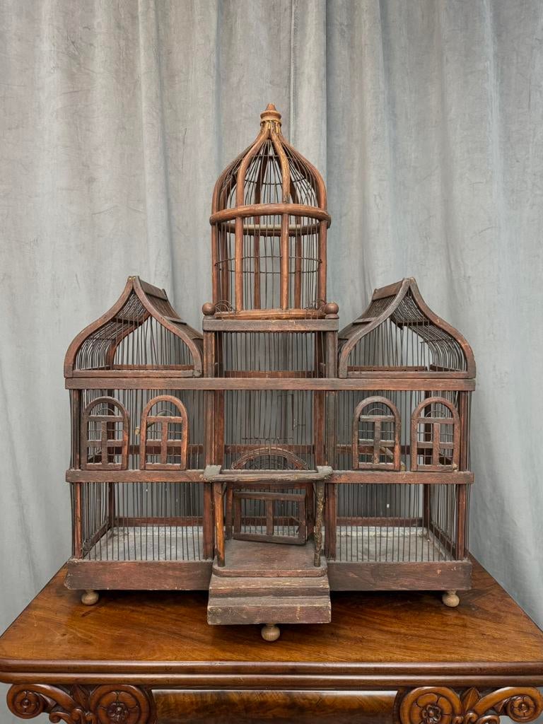 Antieke grote victoriaanse vogelkooi, Antiek en Kunst, Ophalen of Verzenden