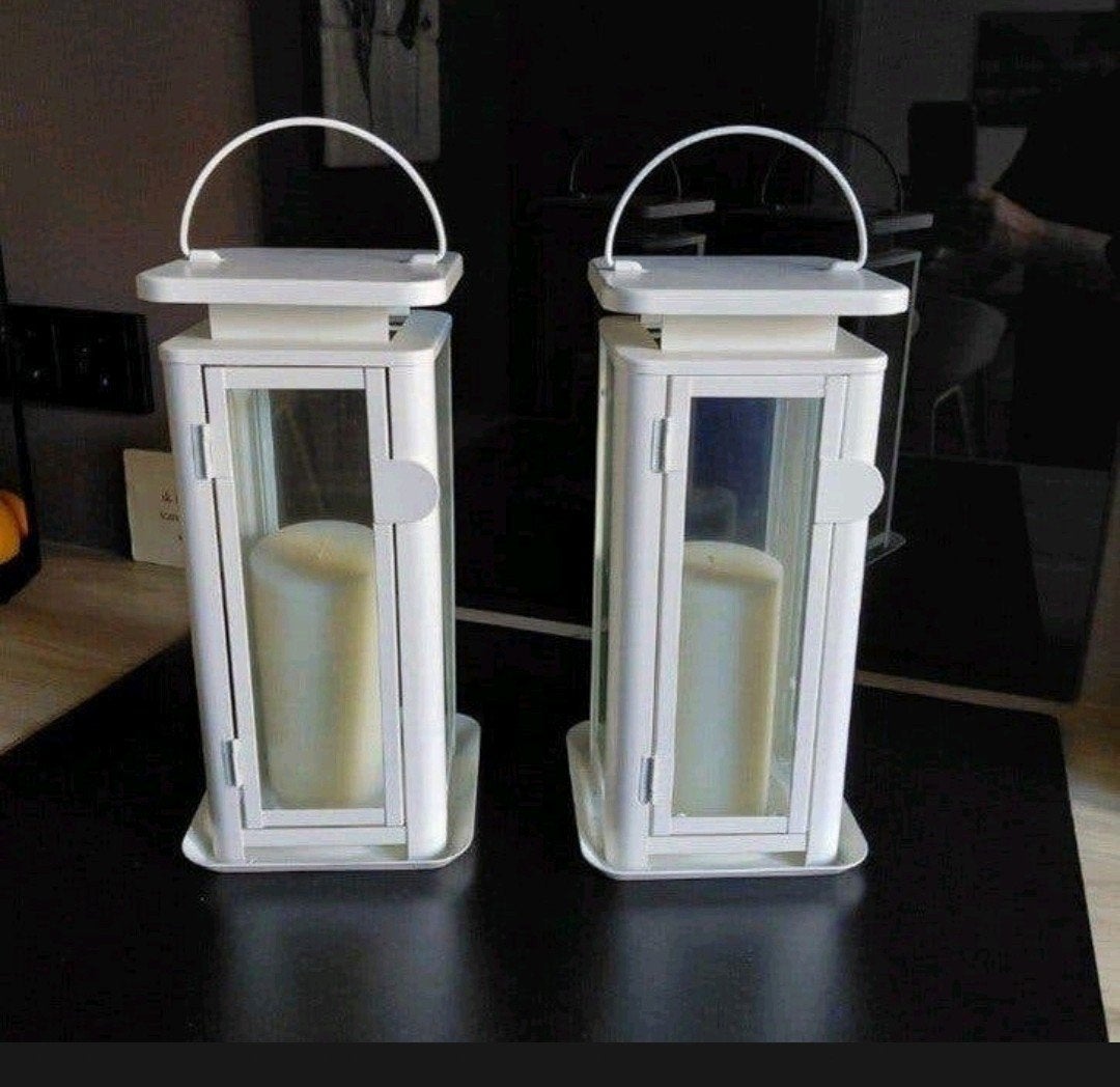 IKEA Sinnesro Lantaarns (set van 2), Ophalen, Gebruikt, Wit, Metaal