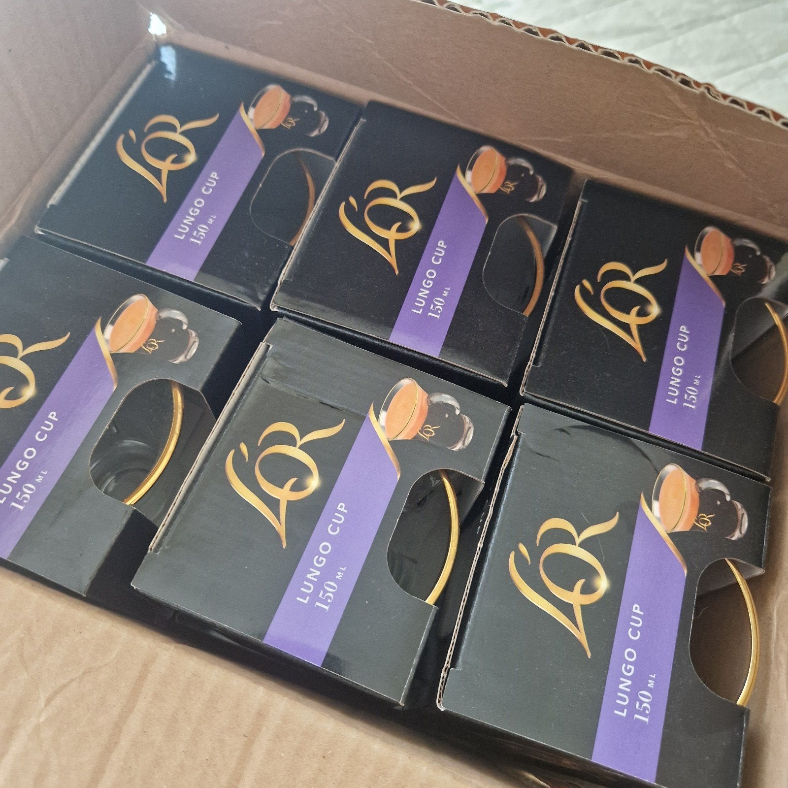 L'OR Lungo Cup 150 ml - Nieuw 12 stuks  in doos, Huis en Inrichting, Nieuw, Ophalen of Verzenden, Meerkleurig, Overige merken