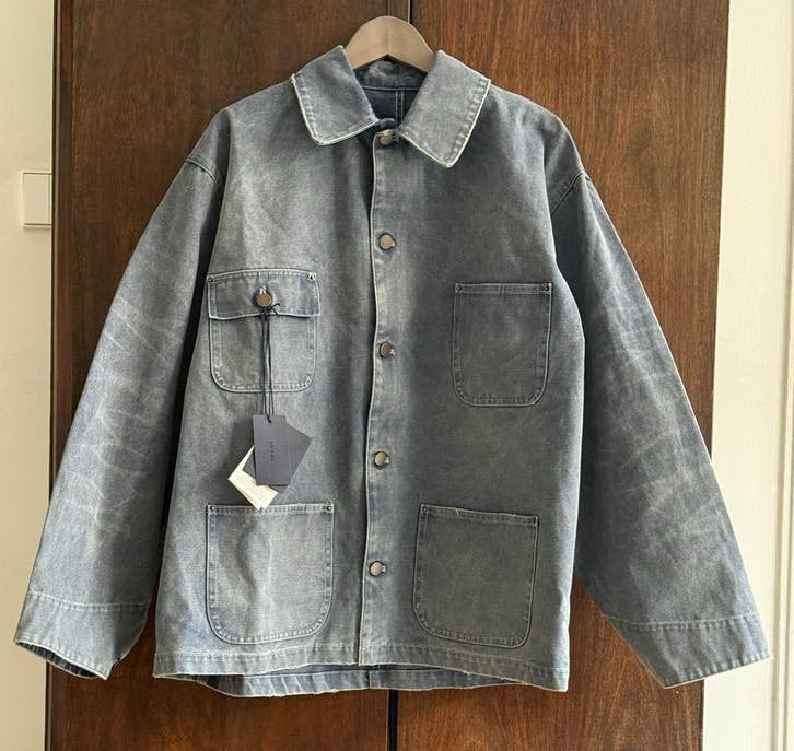 Prada GEB289S00014W7 Distressed Katoenen Jas Maat M, Kleding | Heren, Jassen | Zomer, Ophalen of Verzenden, Nieuw, Maat 48/50 (M)