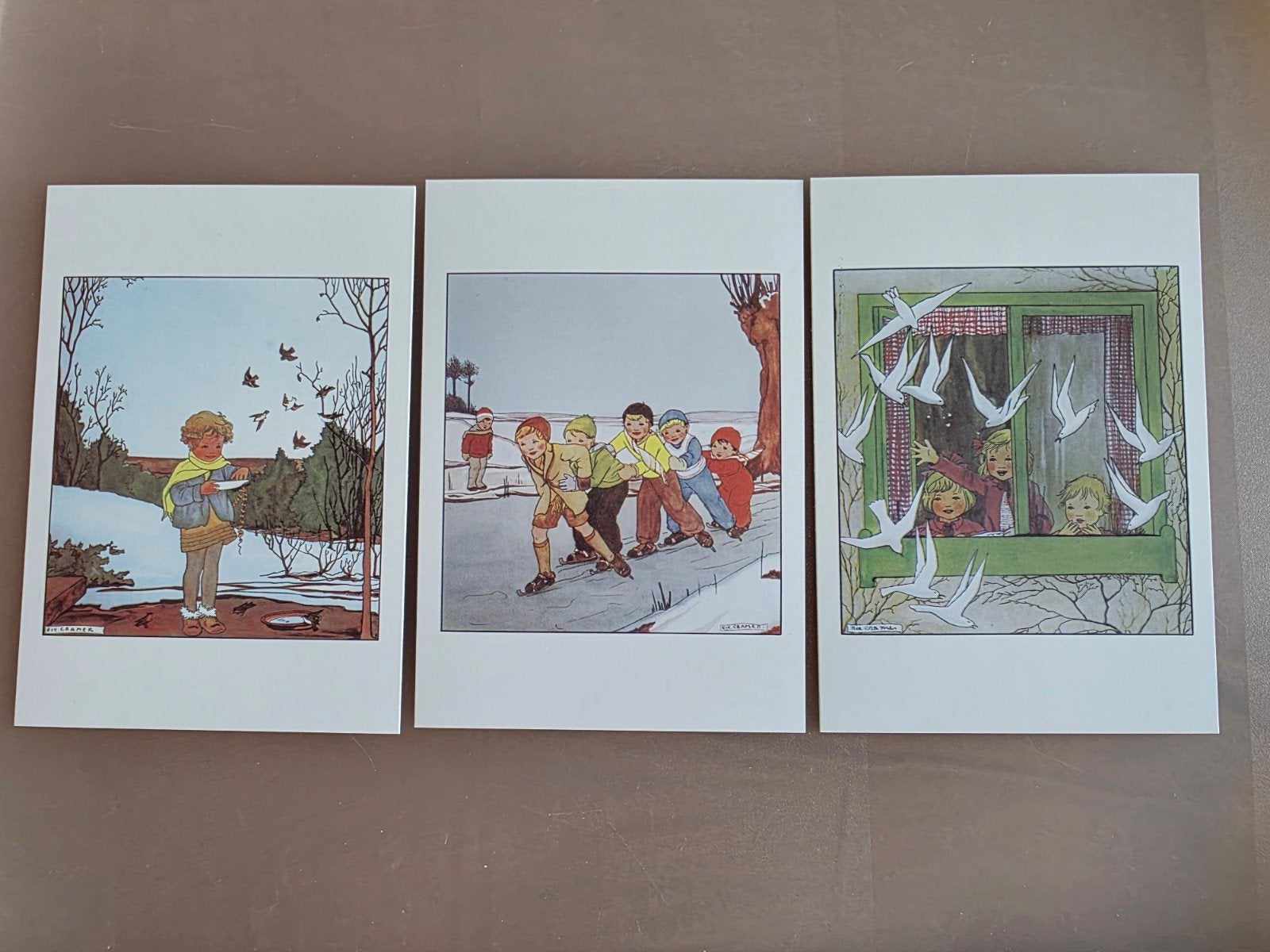 3 kaarten van Rie Cramer Januari postkaarten, Ophalen of Verzenden, 1980 tot heden