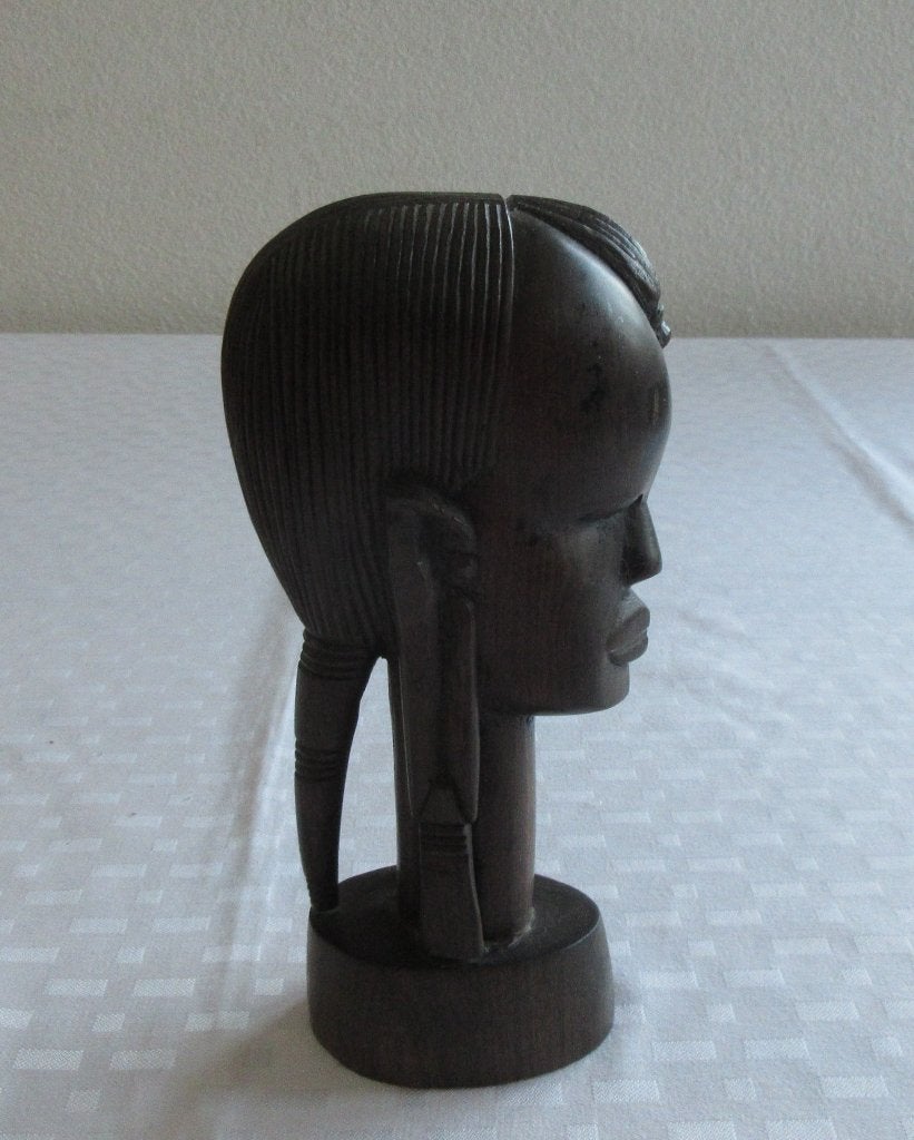 Afrikaans vrouwenhoofd Ebbenhout, Ophalen of Verzenden