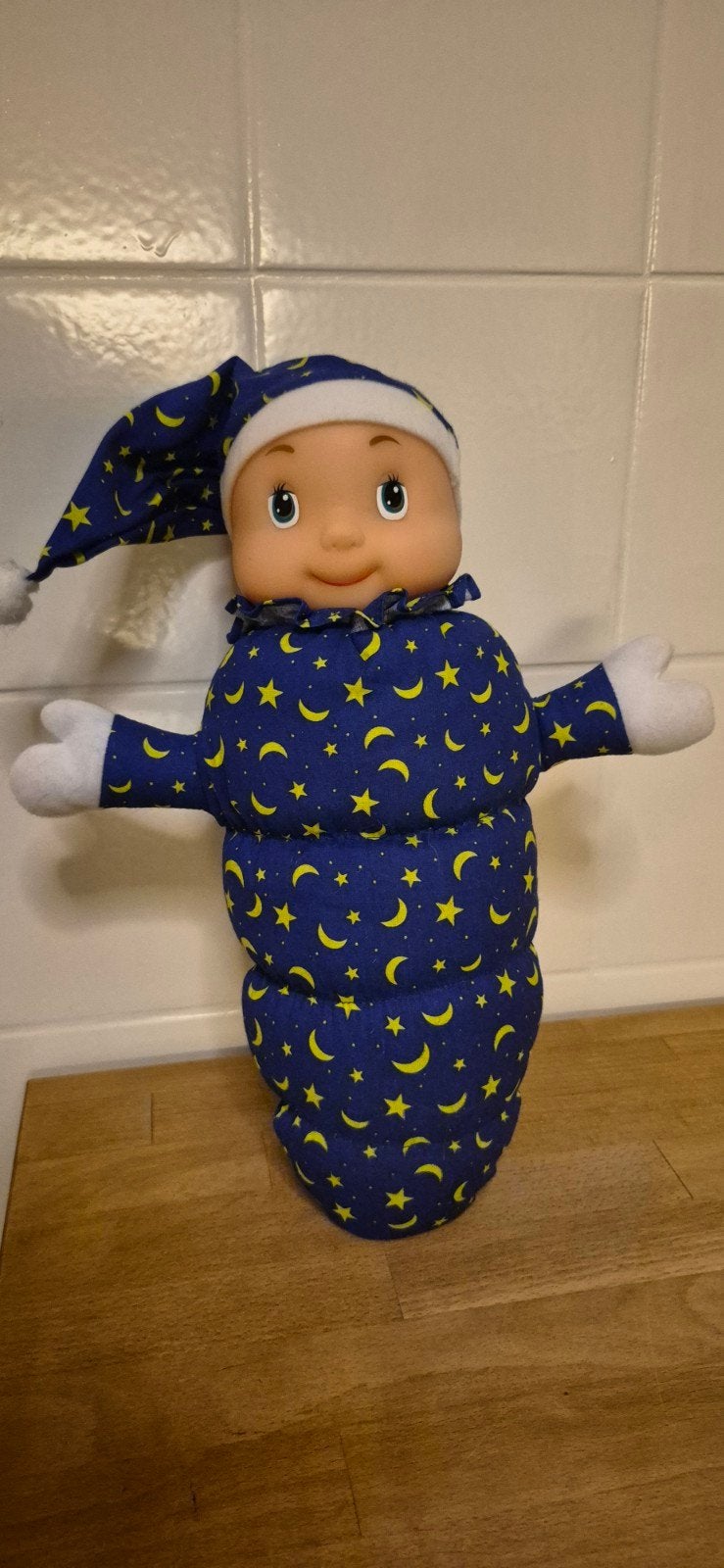 Schattige slaap worm met licht met sterren en manen, Ophalen of Verzenden, Babypop