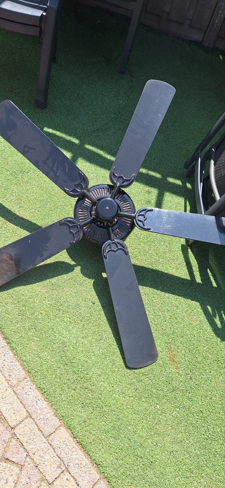 Gebruikte plafondventilator - Zwart, 5 blade, Witgoed en Apparatuur, Ventilatoren, Gebruikt, Plafondventilator, Ophalen