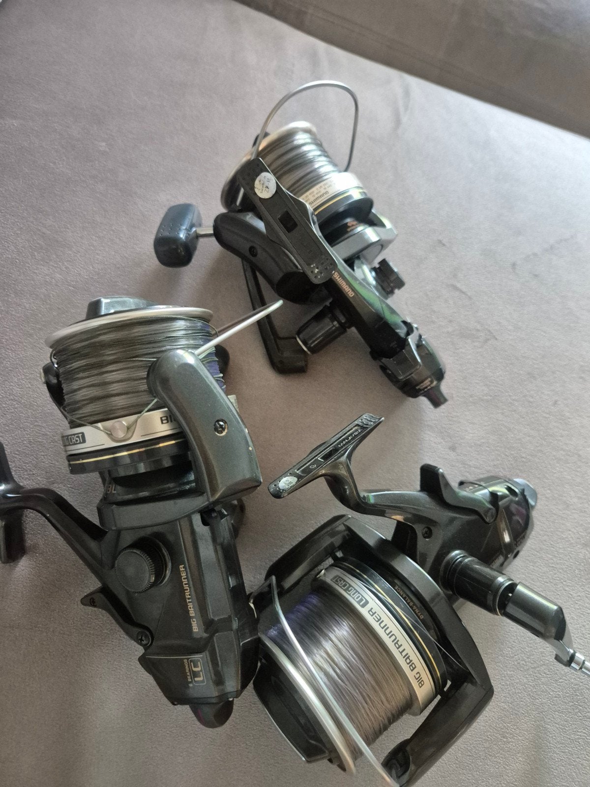 3x Shimano Big Baitrunner Longcast, Watersport en Boten, Ophalen of Verzenden, Gebruikt, Molen