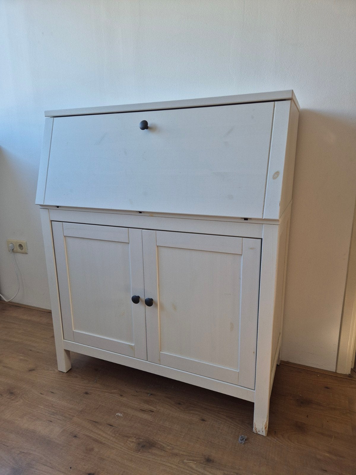 IKEA HEMNES Secretaire / Uitklapbaar Bureau – Wit (Hout), Ophalen, Gebruikt, Landelijk