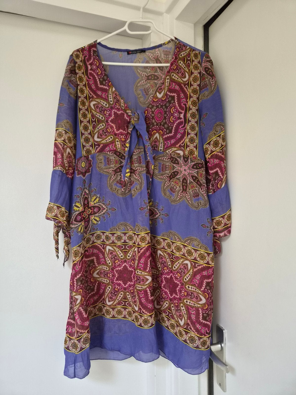 Tuniekje/jurkje in vrolijke kleuren maat L (42), Paars, Maat 42/44 (L), Zo goed als nieuw, Helena Hart