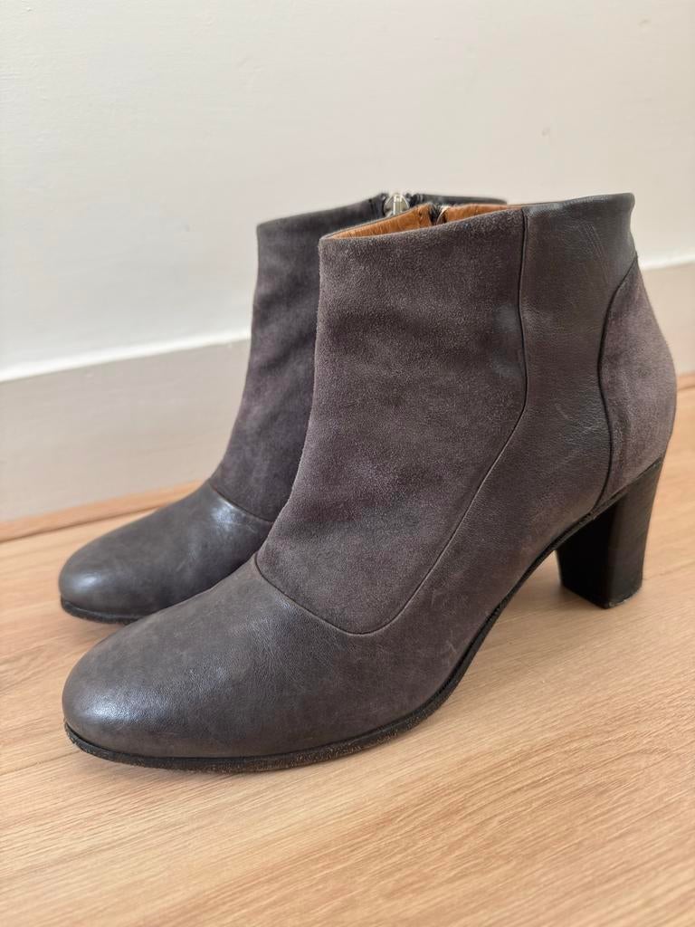 Alberto Fermani Enkelboots 39 leer, Kleding | Dames, Schoenen, Lage of Enkellaarzen, Ophalen of Verzenden, Grijs, Gedragen