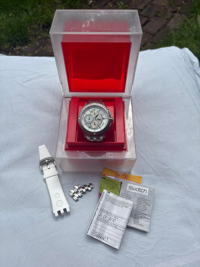 Swatch ‘Sign in the Sky’ SVGK403 chrono automaat, Staal, Staal, Polshorloge, Swatch