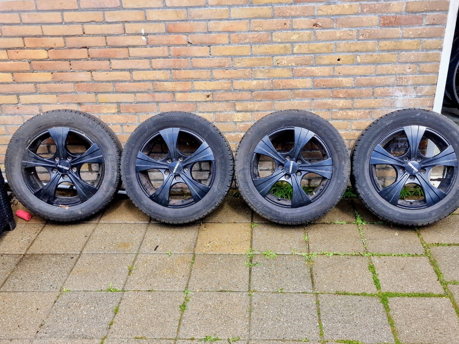 4 nette VW velgen 5x112 16 inch ET49 michelin banden, Auto-onderdelen, Gebruikt, Velg(en), 16 inch, Personenwagen
