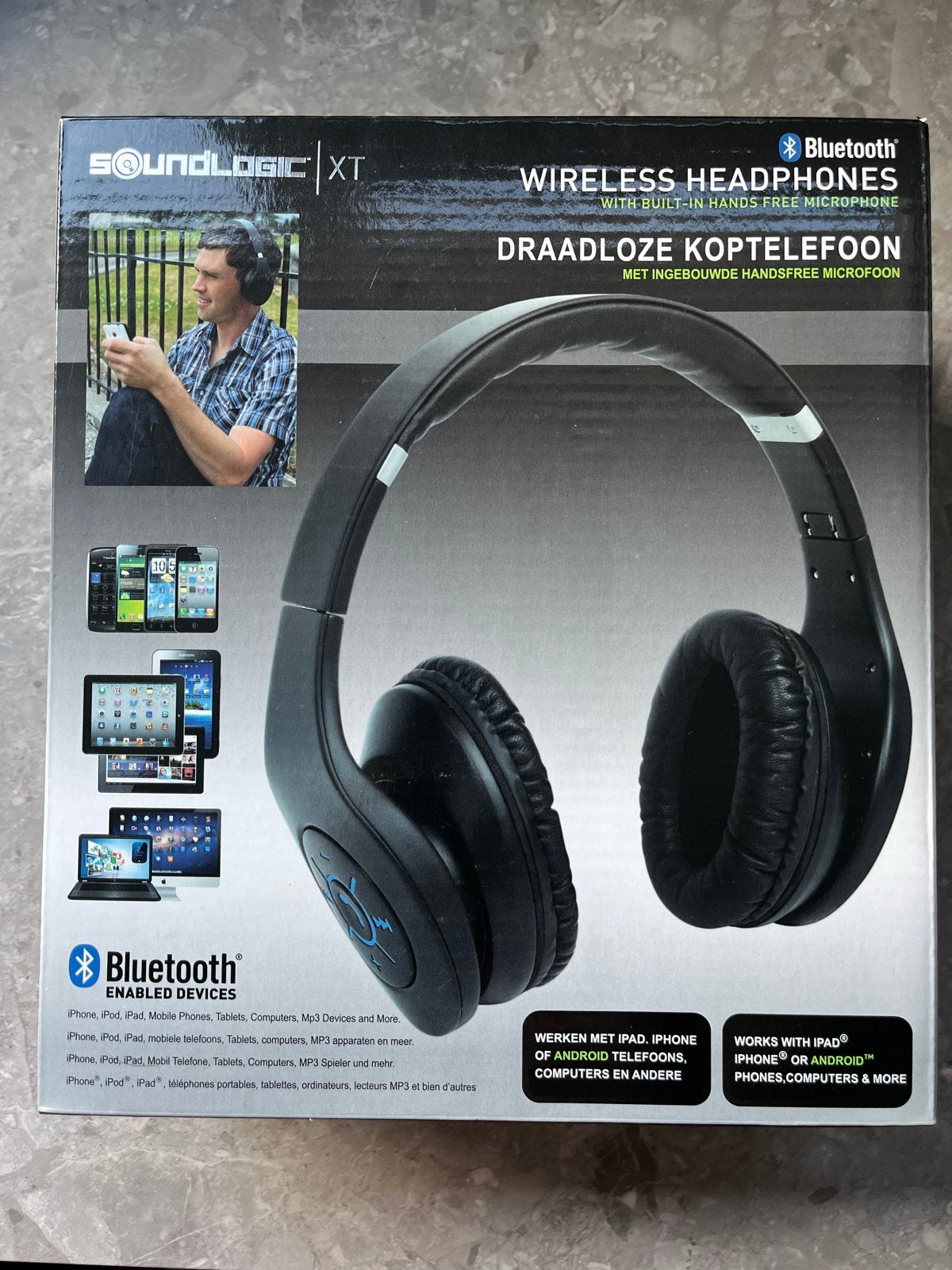 Soundlogic XT Draadloze Koptelefoon met Microfoon Zwart, Bluetooth, Nieuw, Over-ear, Zwart