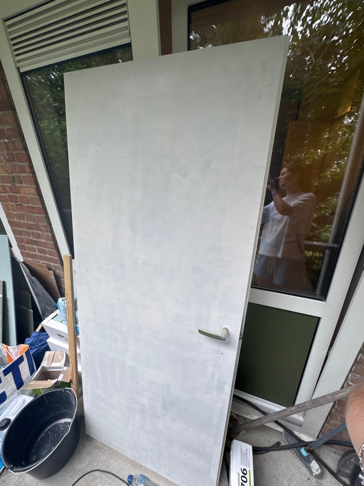 Witte binnendeur met klink - Gebruikt, Ophalen, Gebruikt, 80 tot 100 cm, Binnendeur