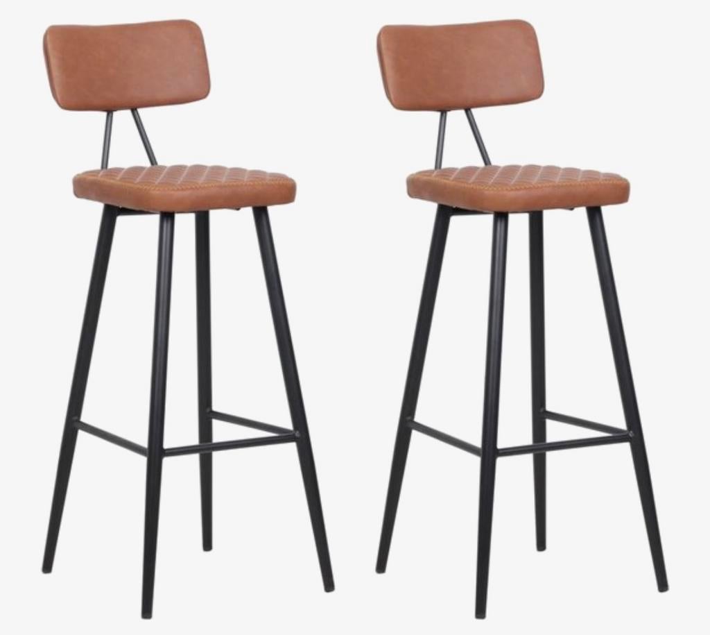 Set van 2 barkrukken - Camel kleur - Nieuw in doos, Ophalen, Nieuw, 90 cm of meer, Metaal
