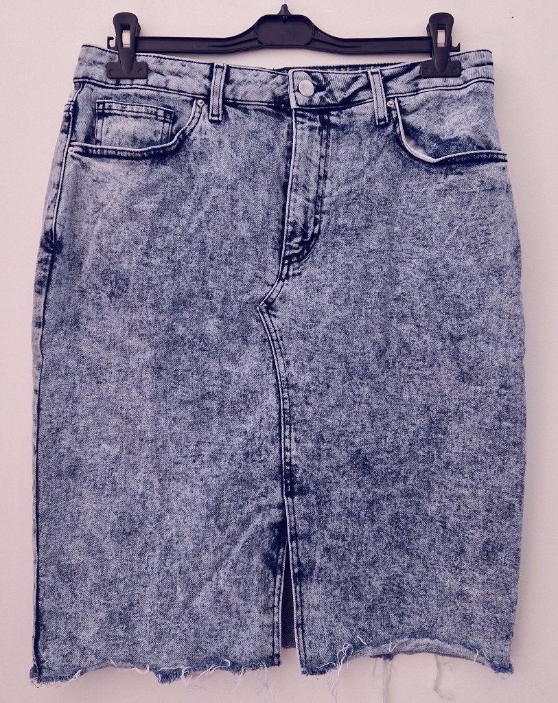 Blauw bleached spijkerrok maat 44 z.g.a.n., Kleding | Dames, Blauw, Maat 42/44 (L), Ophalen of Verzenden, Zo goed als nieuw