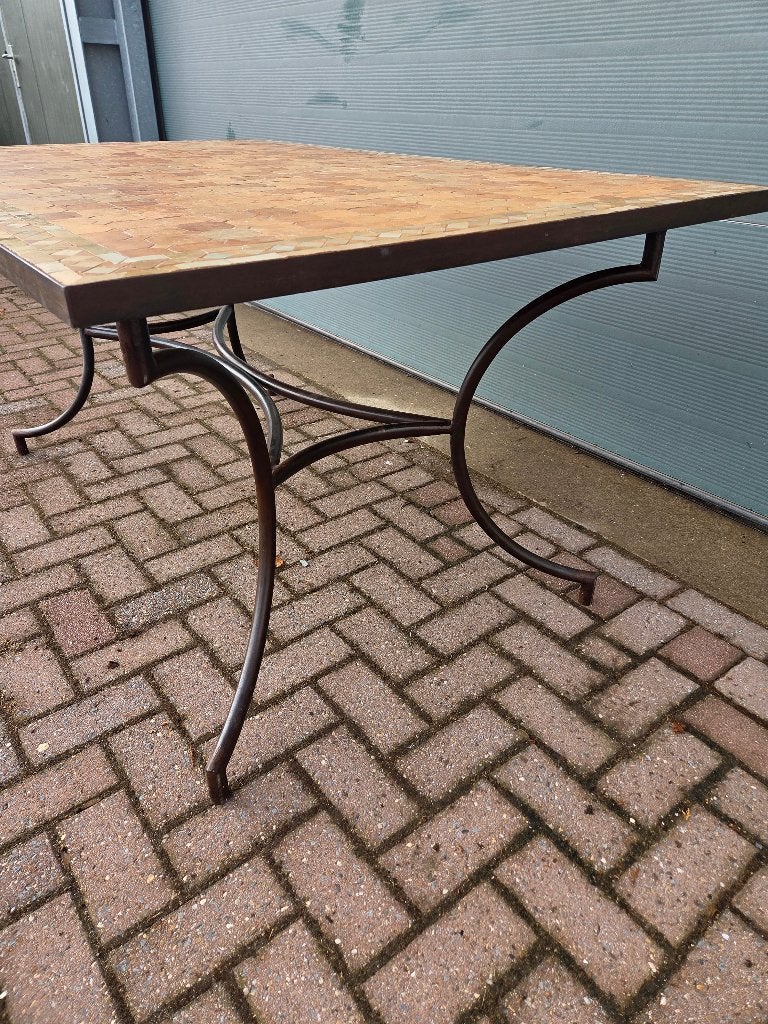Marrokaanse mozaïektafel, Ophalen, Gebruikt, Rechthoekig, Metaal