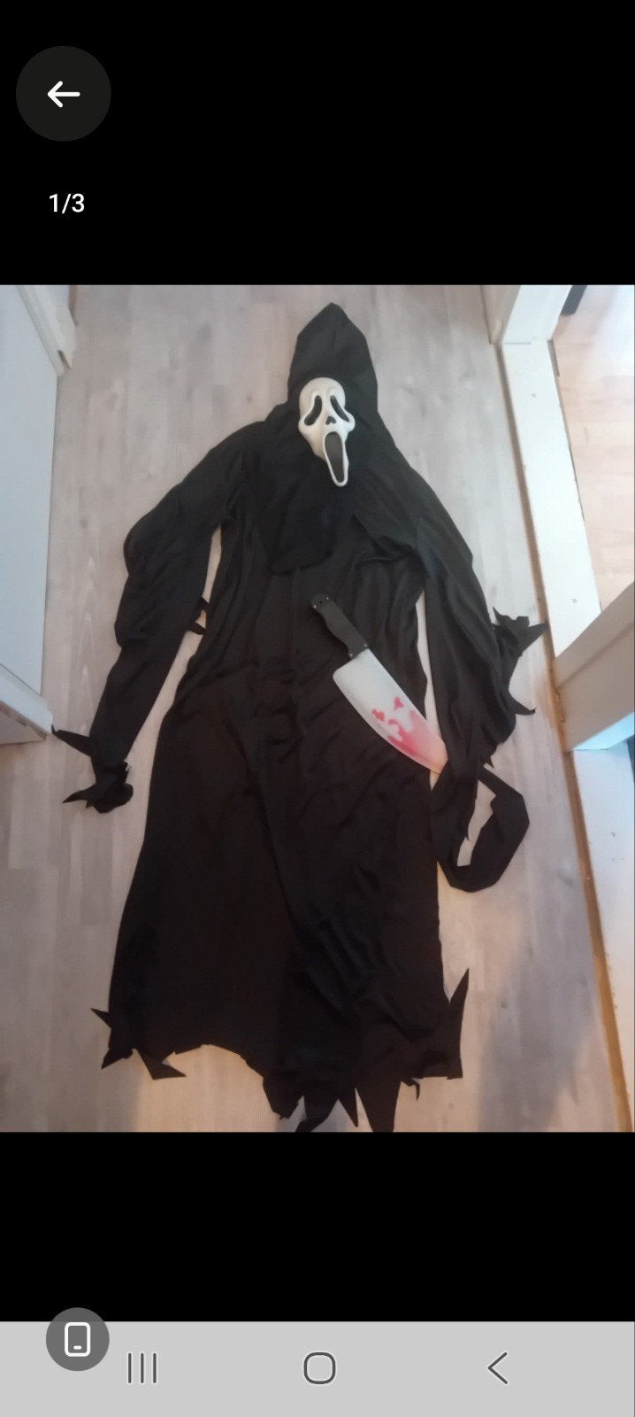Scream kostuum met masker en mes - Halloween, Ophalen, Gebruikt, Pak of Jurk