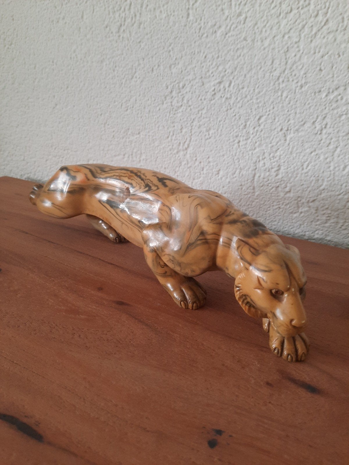 Marmeren Jaguar Beeld - Poot afgebroken (zelf te repareren), Ophalen of Verzenden, Gebruikt, Dier