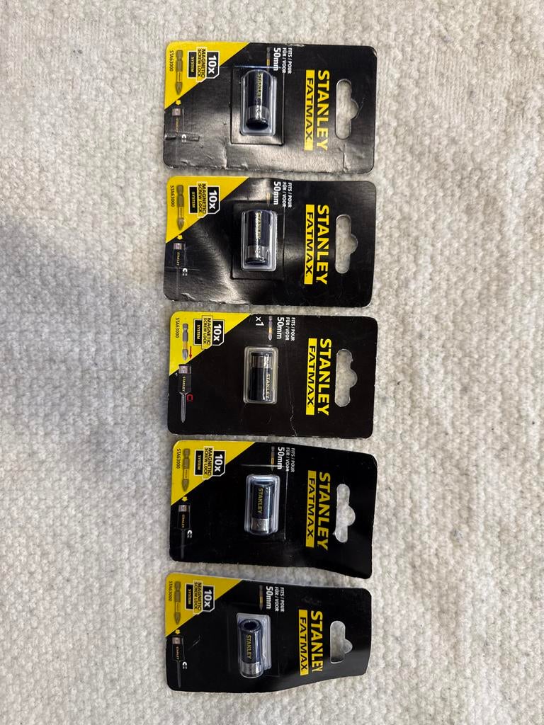 5x Stanley FatMax 50mm Magnetische Schroefhouders, Adres, Nieuw, Ophalen of Verzenden, Intersale