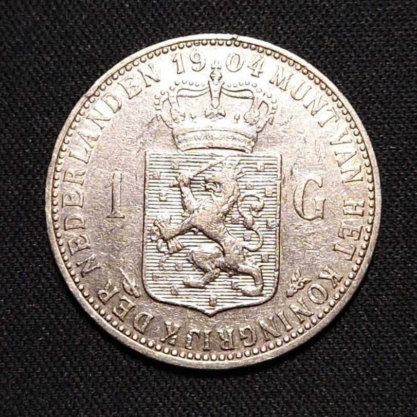 1 gulden 1904, 1 gulden, Verzenden, Zilver, Koningin Wilhelmina