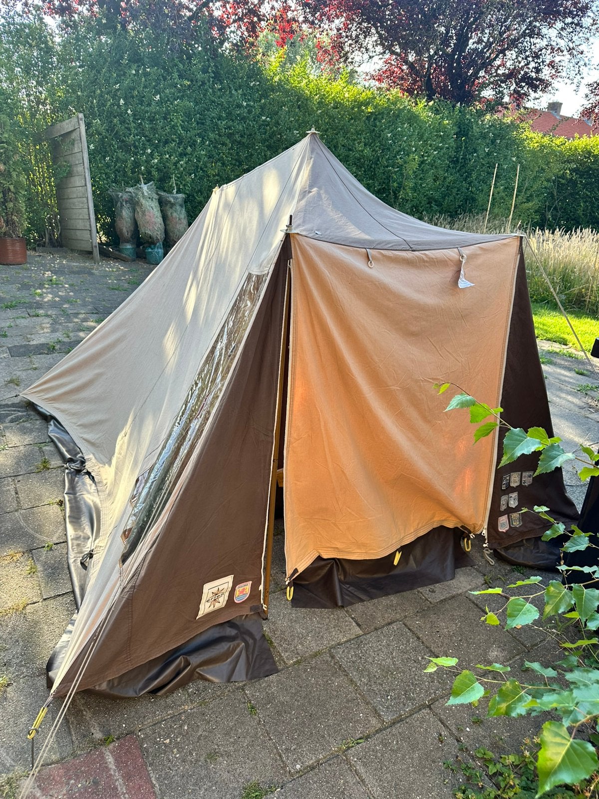 Orion 2 persoons katoenen vintage piramidetent. (Met werk), Caravans en Kamperen, Tenten, Ophalen of Verzenden, Gebruikt, Tot en met 2