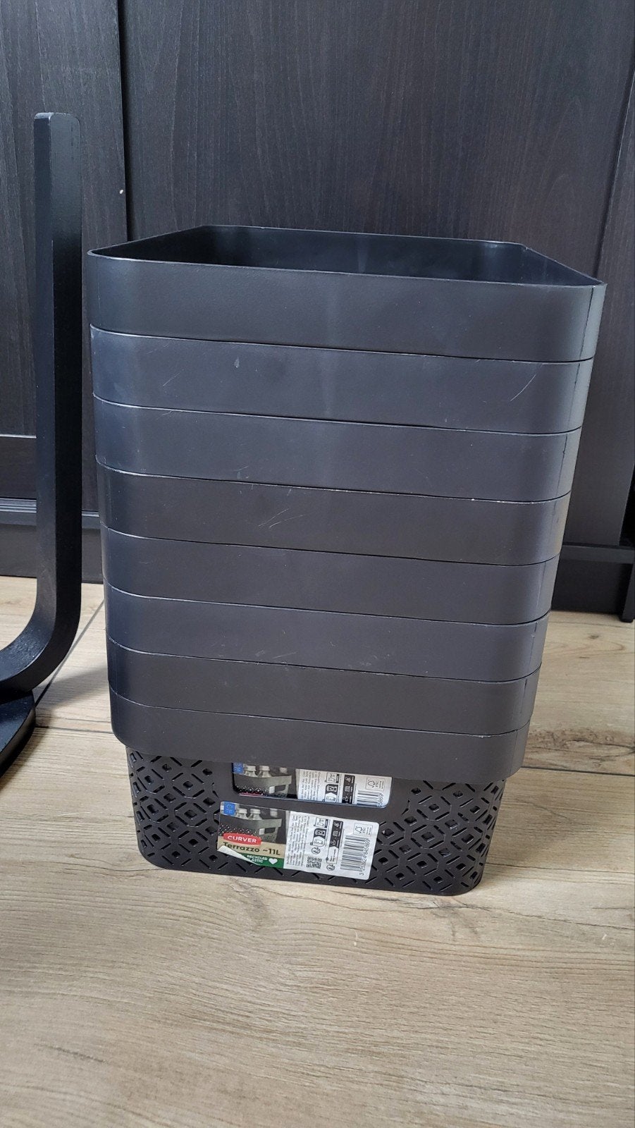Partij van 13 Curver Terrazzo opbergmanden, gebruikt, Gebruikt, Ophalen of Verzenden, X, Minder dan 50 cm
