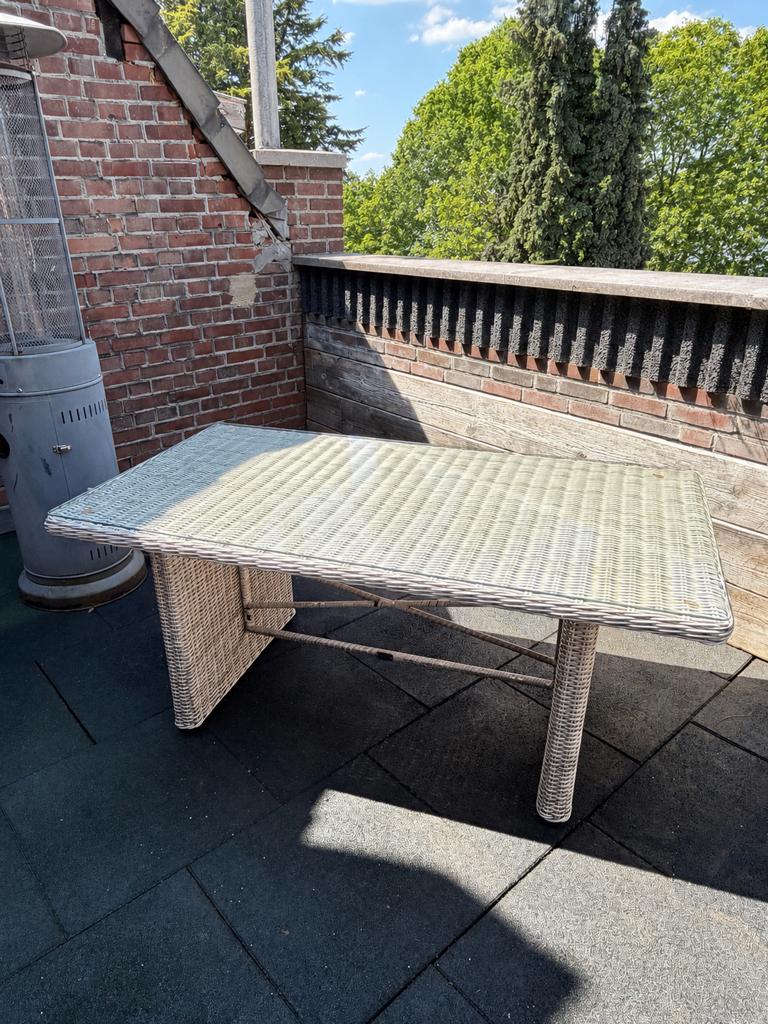 Bois le Duc Tuintafel 150x80cm Beige, Tuin en Terras, Tuintafels, Gebruikt, Rechthoekig, Aluminium, Ophalen