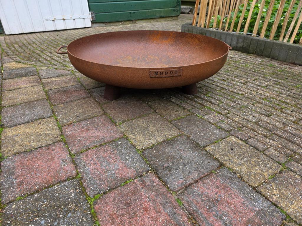 Moodz Vuurschaal 80cm - Cortenstaal Tuin Vuurkorf, Tuin en Terras, Vuurschalen, Ophalen, Gebruikt