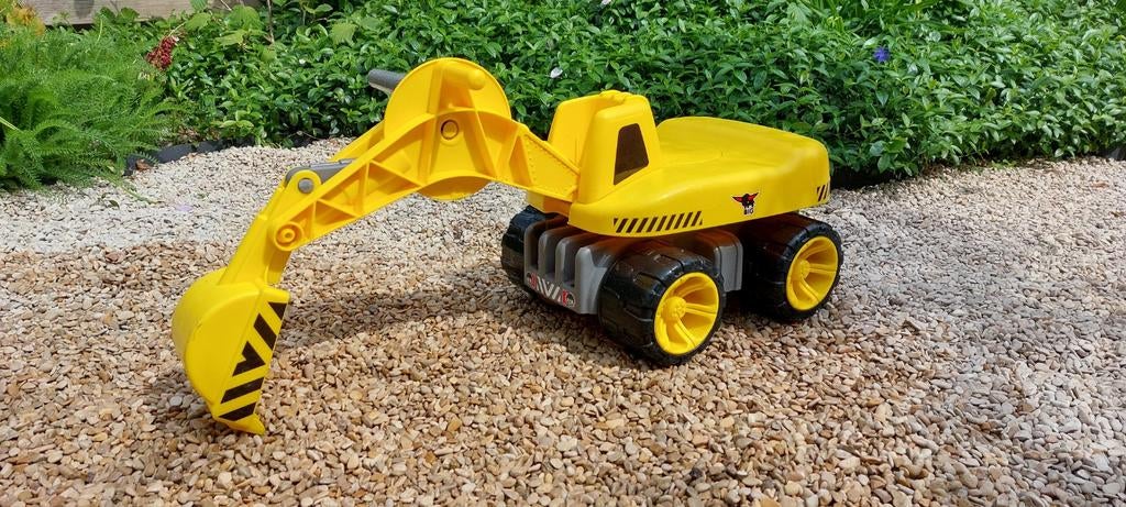 Gele kinder speelgoedgraafmachine loopvoertuig, Ophalen, Gebruikt, Loopvoertuig