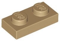 Lego plaatjes 1x2 dark tan/zand 10 stuks, Ophalen of Verzenden, Zo goed als nieuw, Losse stenen, Lego