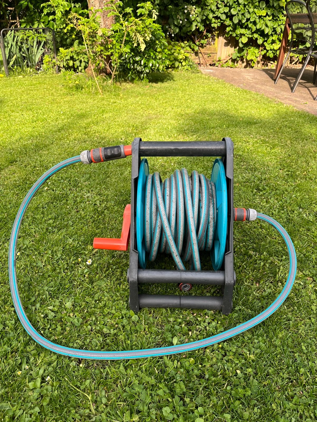 Gardena tuinslanghaspel 15 m x 13 mm, Tuin en Terras, Ophalen, Gebruikt, Tuinslanghaspel