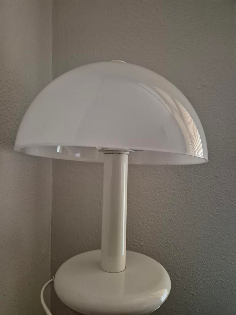 Vintage witte paddestoel mushroom lamp, Huis en Inrichting, Lampen | Tafellampen, Ophalen of Verzenden, Gebruikt, Kunststof, Minder dan 50 cm