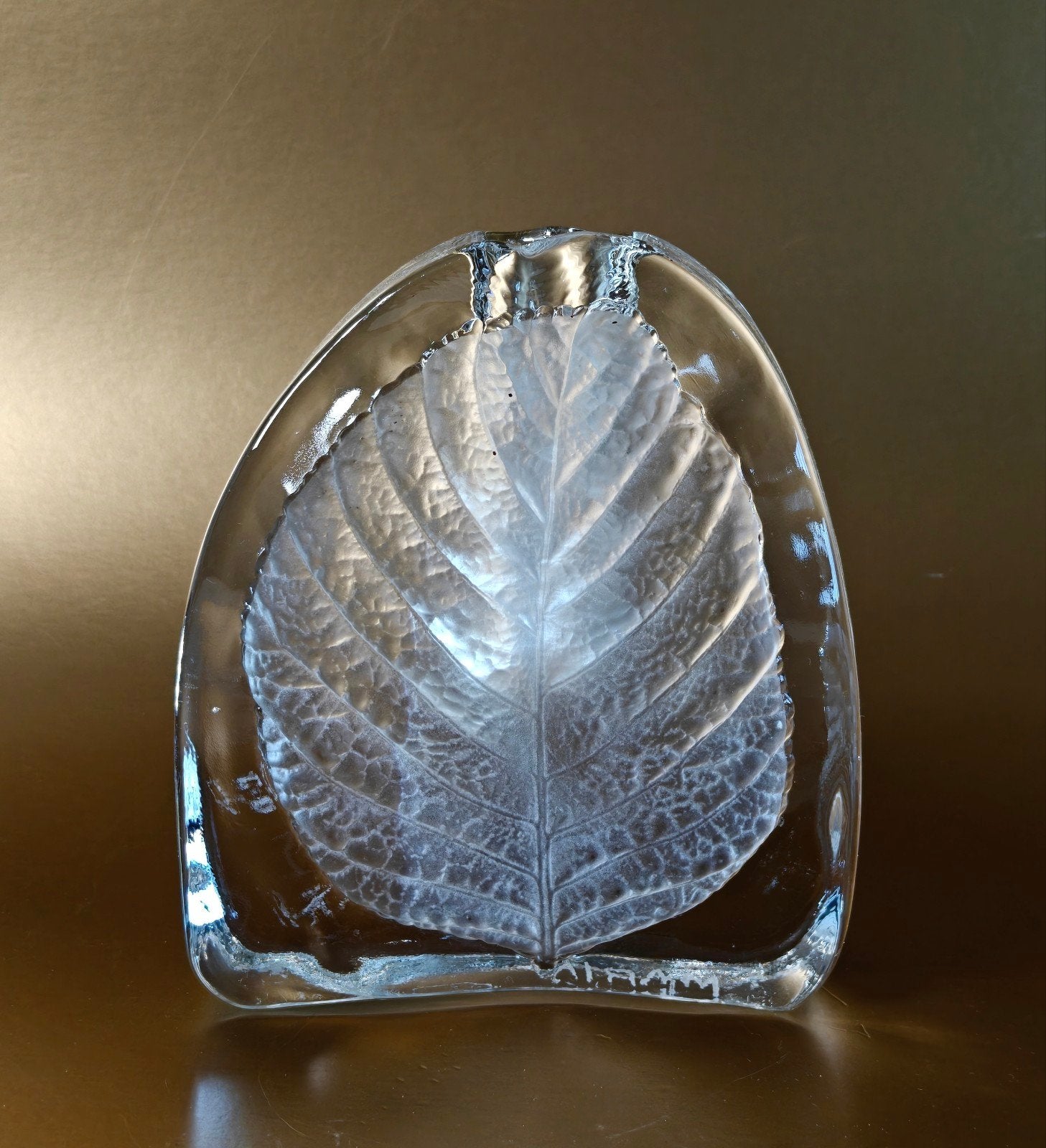 Vintage solifleur vaas. Massief glas. Walther Glas Germany, Ophalen of Verzenden