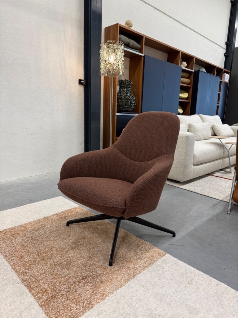 Nieuw Leolux Lanah Draai fauteuil stof design stoel, Huis en Inrichting, Leolux, Info@leolux.nl, Nieuw, 75 tot 100 cm