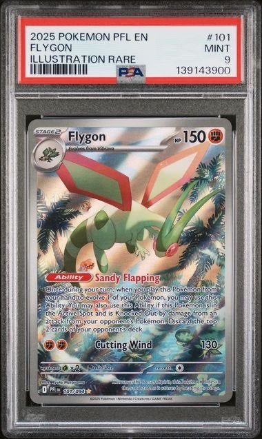 Flygon Gallery Art 101/094 Phantasmal Flames PSA 9 Pokémon, Ophalen of Verzenden, Nieuw, Losse kaart