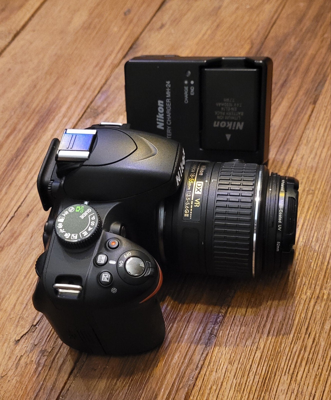 Nikon D3200 Spiegelreflexcamera met 18-55mm lens, Ingebouwde flitser, Lensdop, Spiegelreflex, Ophalen of Verzenden