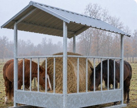 Hooiruif voor ronde balen - verzinkt staal, op maat, Dieren en Toebehoren, Weidegang, 4 paarden of pony's of meer