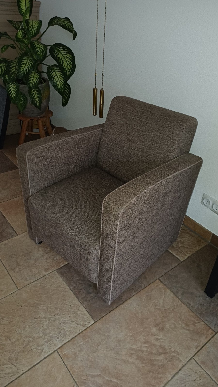 Fauteuils 4 stuks (2x bruin / 2x beige), Ophalen, Gebruikt, 75 tot 100 cm, 50 tot 75 cm