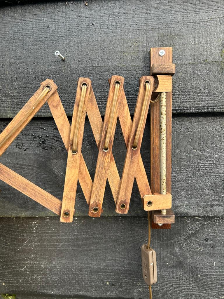 Vintage schaarlamp met perkamenten kap, Ophalen of Verzenden