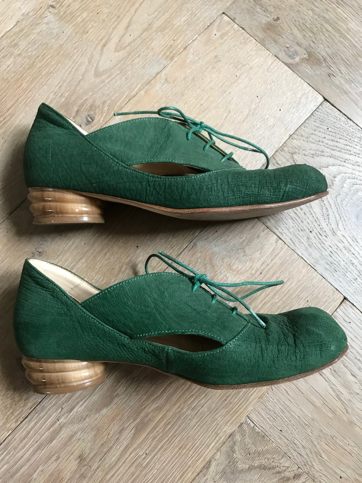 Lisa Tucci Groene Leren Veterschoenen Maat 38, Kleding | Dames, Schoenen met lage hakken, Ophalen of Verzenden, Zo goed als nieuw