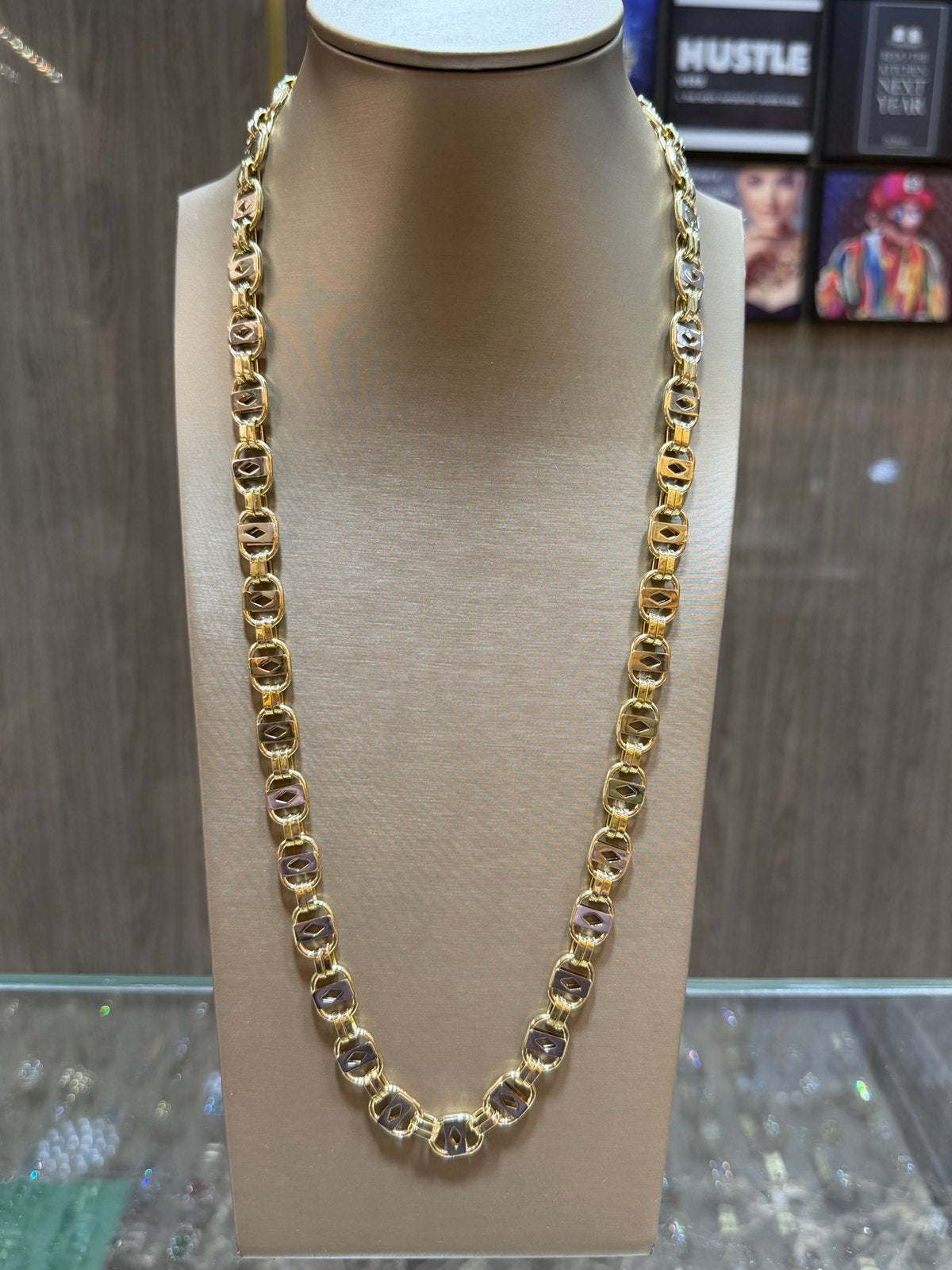 14KT Goud - 42.7 Gram - Ketting -PLATTE MAGNUM- Herenketting, Sieraden, Tassen en Uiterlijk, Ophalen, Nieuw, Goud