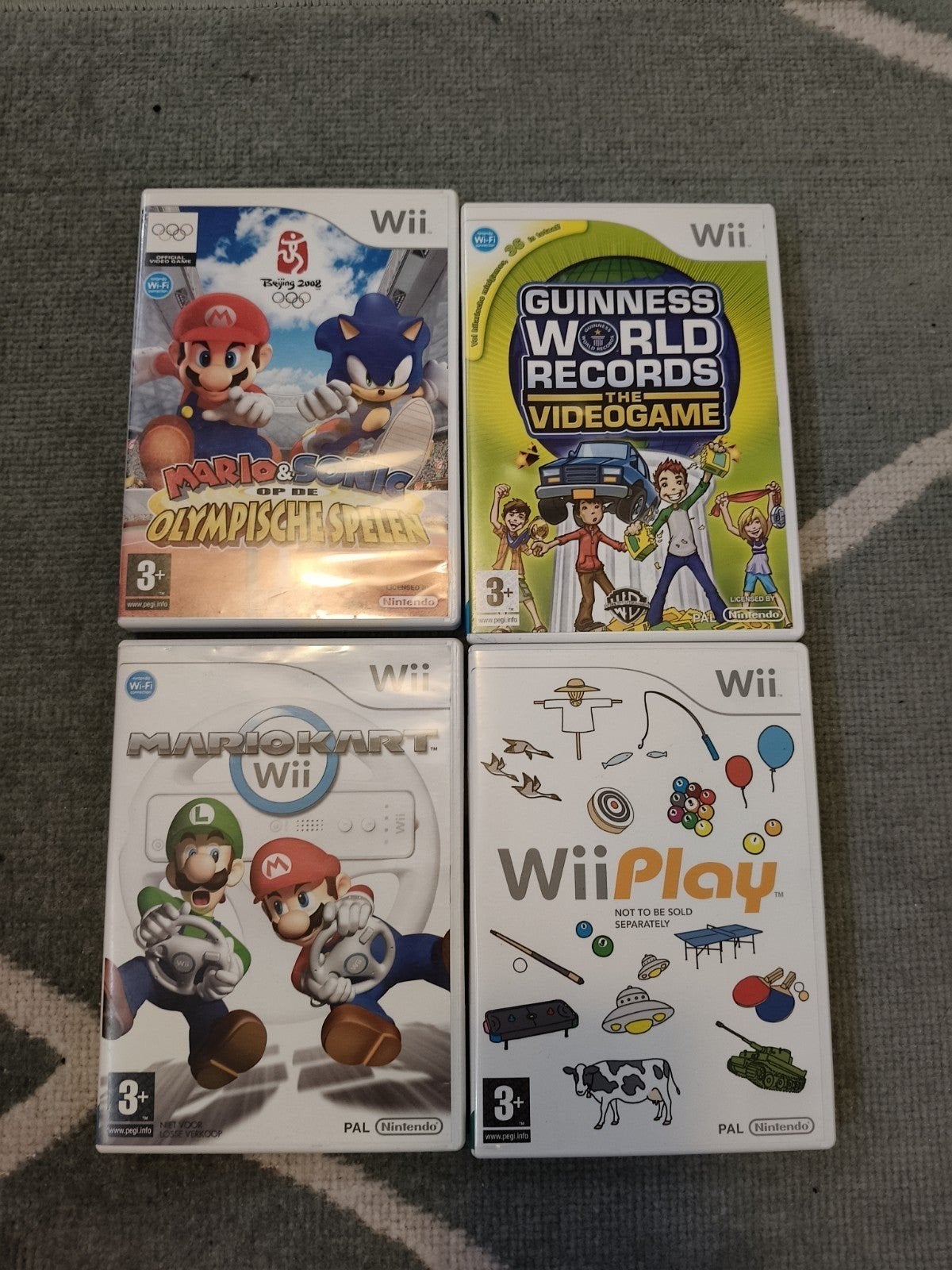 Wii Gamesl: Mario Kart, Mario & Sonic, Wii Play, Guinn, Gebruikt, Racen en Vliegen, Ophalen of Verzenden, Eén computer