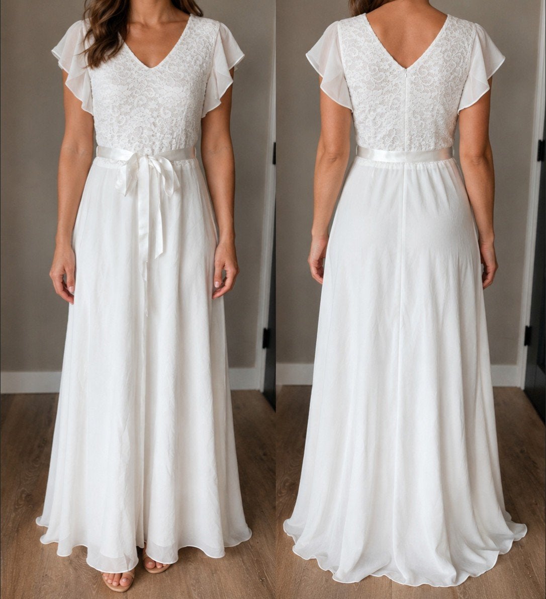 Prachtige soepelvallende trouwjurk 40 met prijsje ivory, Kleding | Dames, Trouwkleding en Trouwaccessoires, Ophalen of Verzenden