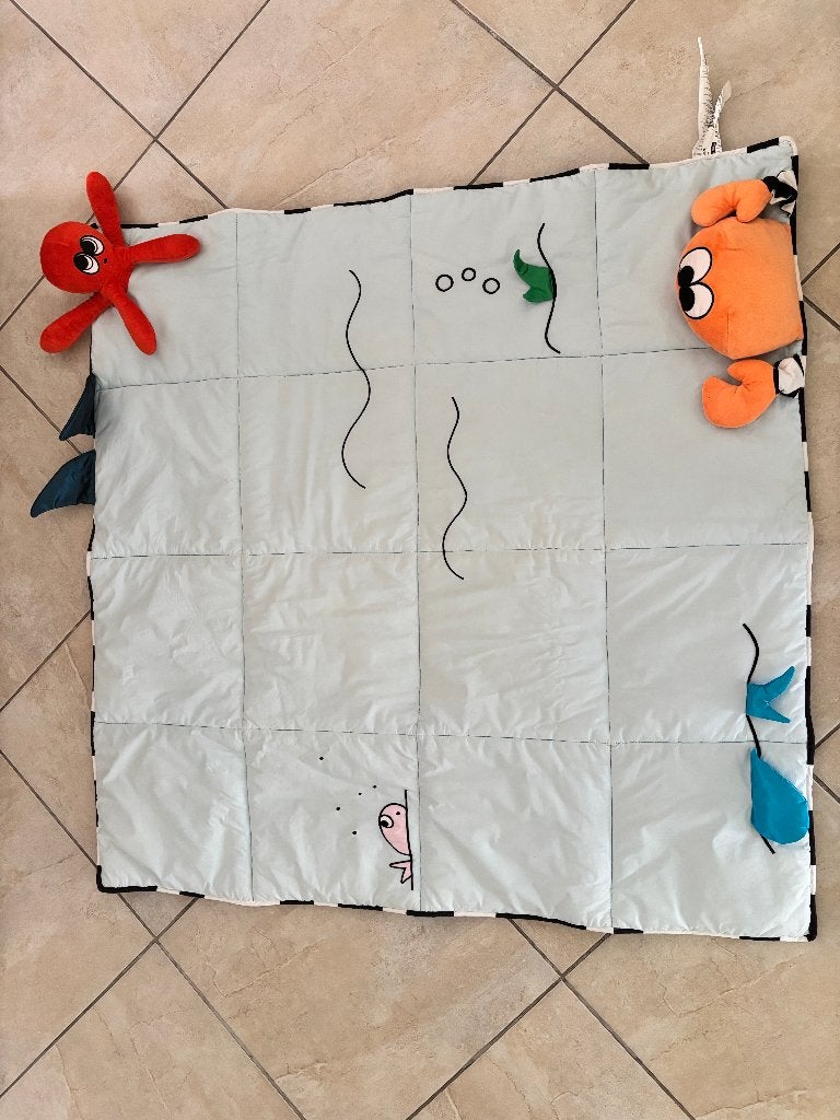 Speelmat 114x114 cm - met octopus, krab en speelelementen, Ophalen, Zo goed als nieuw