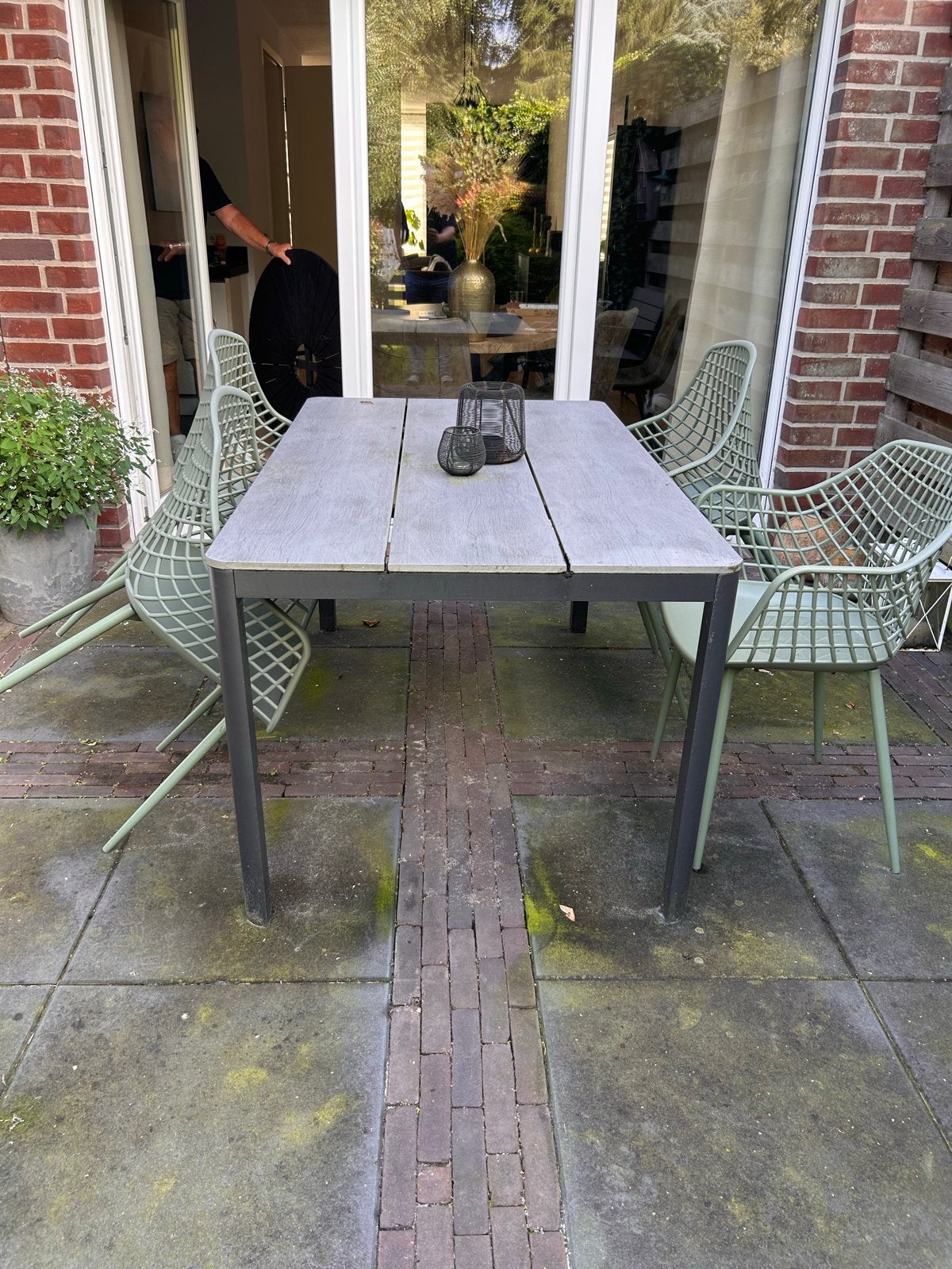 Tuintafel excl stoelen., Ophalen, Zo goed als nieuw, Rechthoekig, Overige materialen