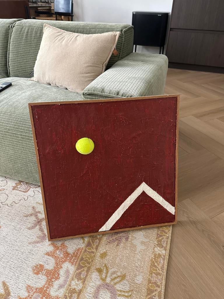 Schilderij tennisveld met bal, Ophalen