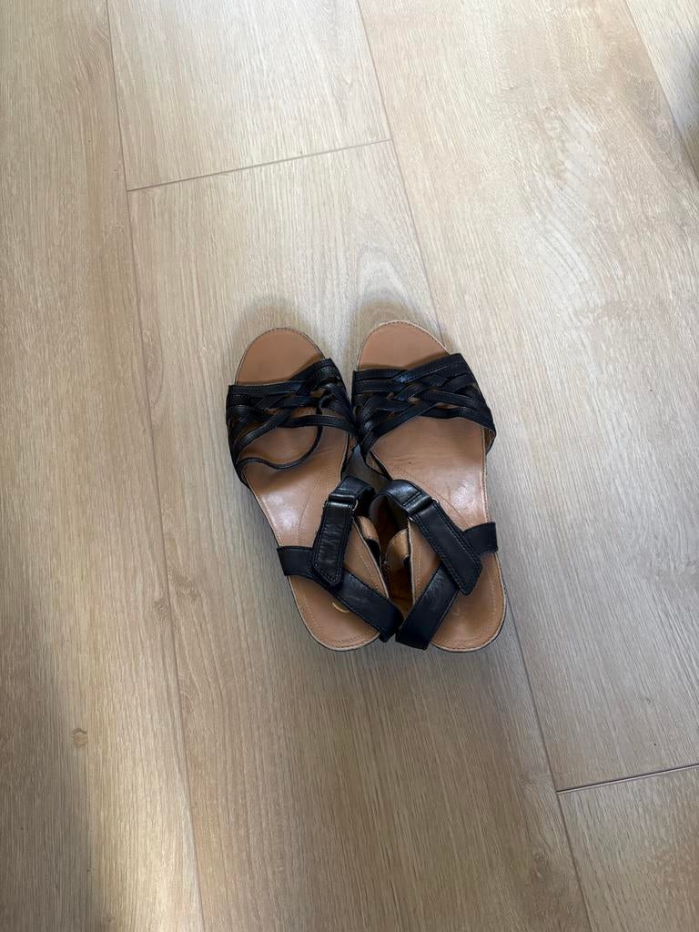 Clarks Zomer Schoenen met Sleehak - Maat 40, Ophalen of Verzenden, Zo goed als nieuw, Zwart, Sandalen of Muiltjes