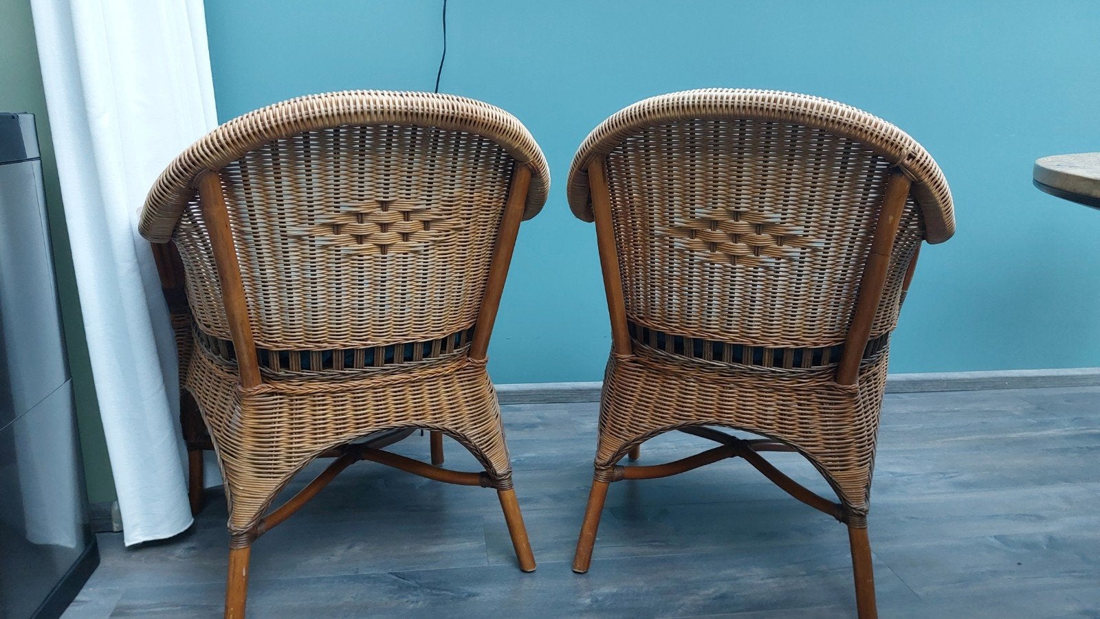 Set van 2 rotan stoelen - Vintage, Ophalen, Gebruikt, Twee, Bruin
