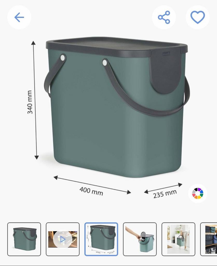 Prullenbak 25l, Ophalen, Kunststof, Gebruikt, 20 tot 30 liter